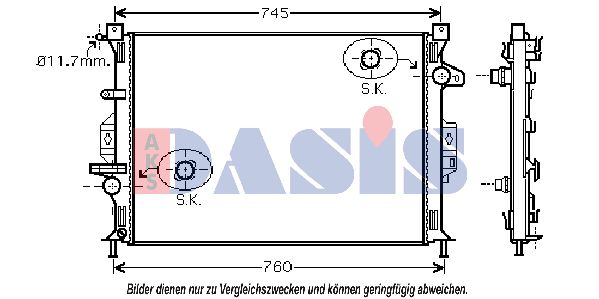 AKS DASIS Radiaator,mootorijahutus 092046N